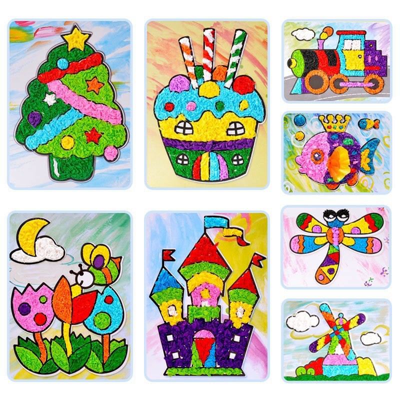 prakarya anak diy paper craft mosaic