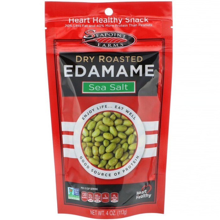 Seapoint Farms Dry Roasted Edamame Heart Healthy Snack Sea Salt 99 Gram