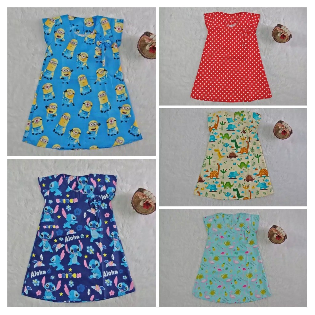 Dress Anak Perempuan Kancing Belakang Murah/Daster Anak Karakter