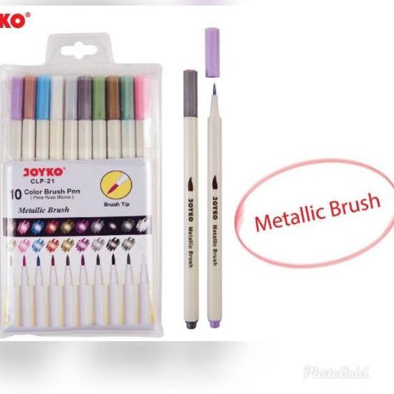 

SALE!! (ehf-655) Metalic Brush pen JOYKO 10 warna