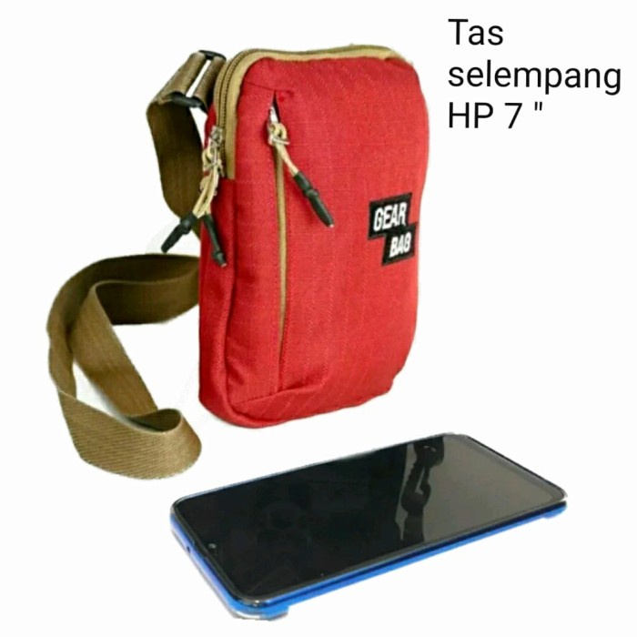dompet hp wanita Tas selempang pria dan wanita- 7 inchi-Tas pinggang - Merah Bata A4R0 COD PREMIUM t