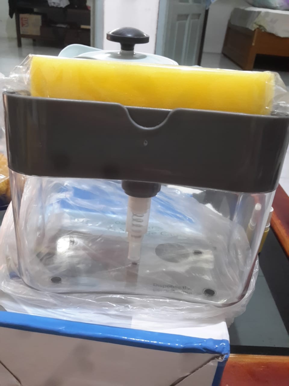 Pump Dispenser 2in1 Holder Sponge Tempat Sabun Cuci Piring Spons Dapur