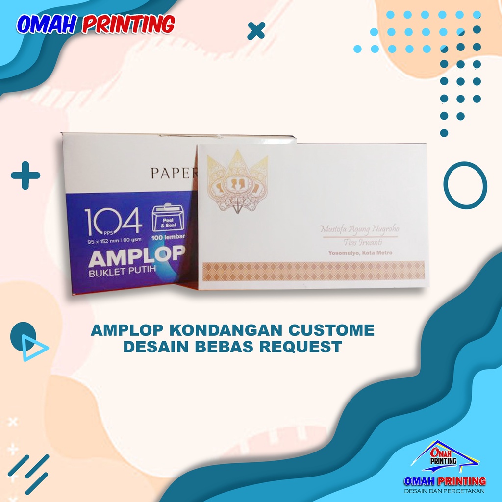 

AMPLOP KONDANGAN CUSTOME | HARGA TERTERA PER BOX ISI 100 AMPLOP