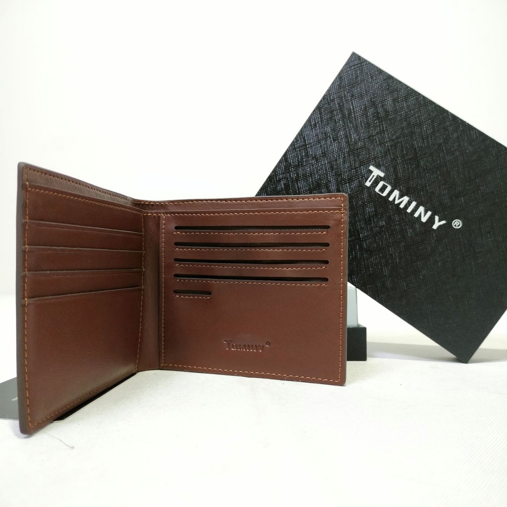 Dompet Pria TOMINY Dompet Kulit Asli Model Lipat Import 0030A