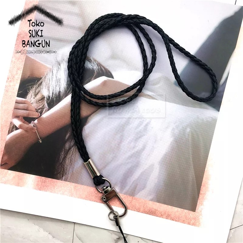 Tali Lanyard Name Tag ID Card Strap Elastic PU Leather COLORFUL NT-004