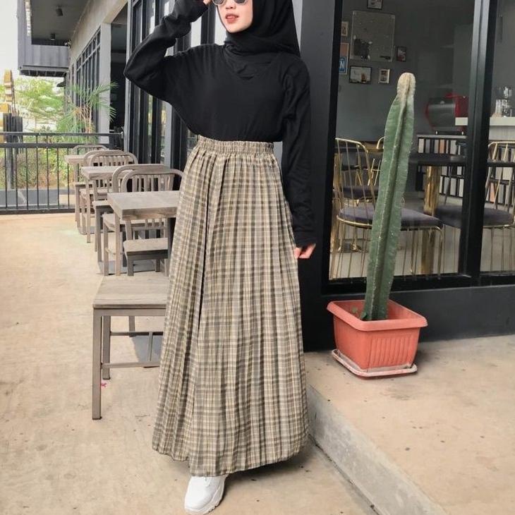 LANGSUNG KIRIM.. Rok Plisket Premium Rok Plisket Tartan Korea Rok Plisket Kotak