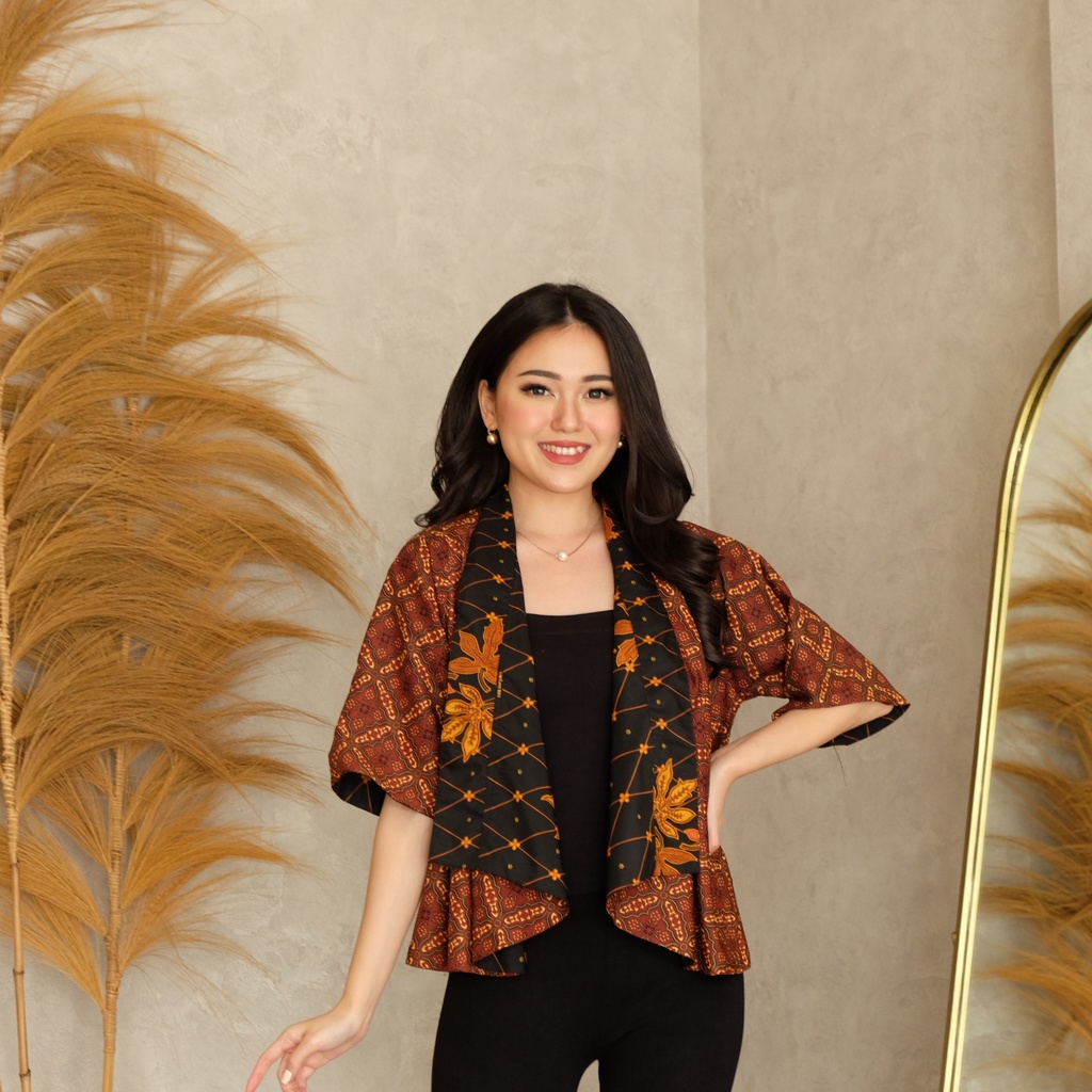 New pakaian Baju Atasan Wanita Outer Bolero Batik Cardigan Blazer Batik Pesta Kerja Kantor Formal Ko