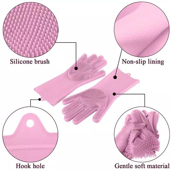 [300gr] LT- Sarung Tangan Cuci piring Silicone Dishwashing Glove