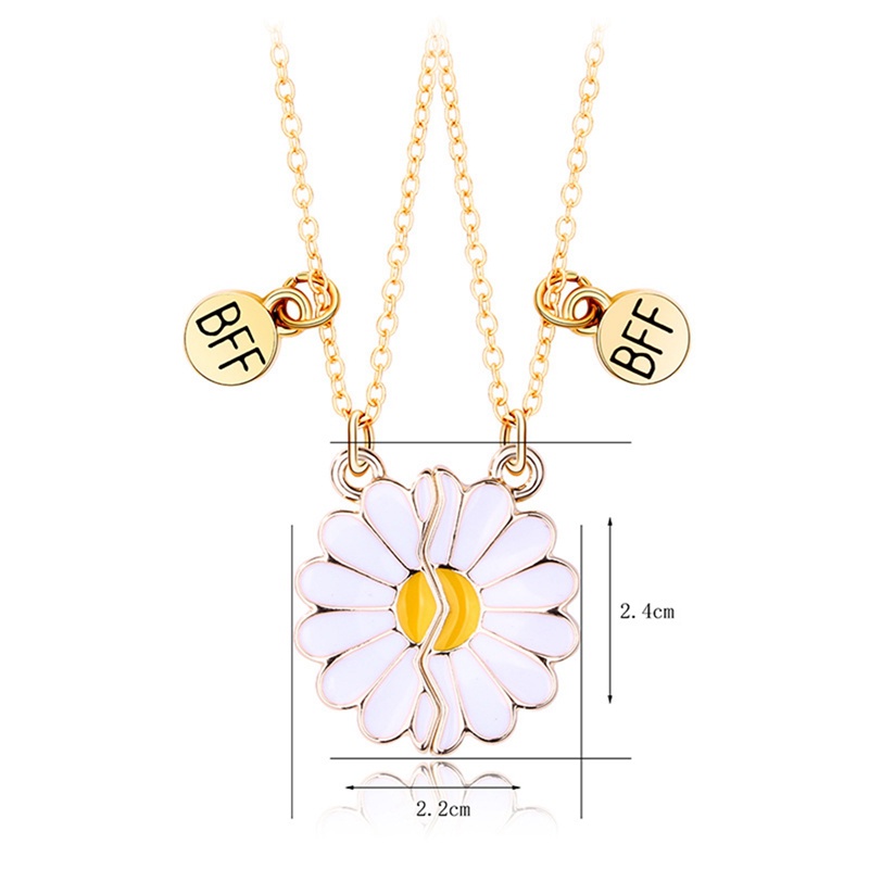 2pcs / Set Kalung Choker Desain Bunga Matahari Daisy Gaya Bohemia Untuk Hadiah