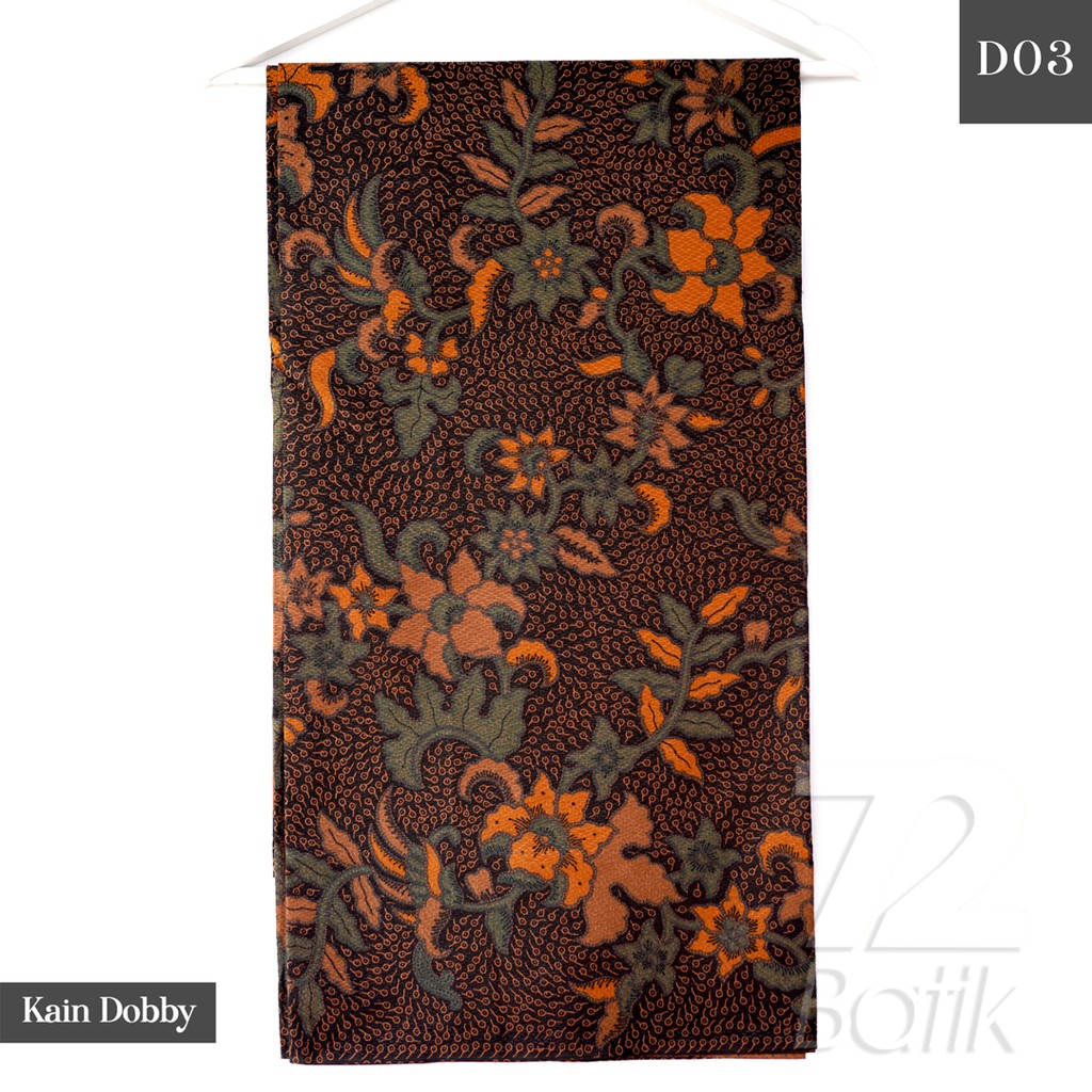 BAHAN BATIK PREMIUM Dobby Motif Kembang Warna Orange Oranye Oren Hitam Dolbi Dobi Doby 725515 Cap 72 Jarik Jarit Samping Kebat Panjang Batik Dobby Modern Premium Bahan Seragam Batik Pernikahan Kantor Keluarga Murah Kamen Jadi Batik Bali Lembaran