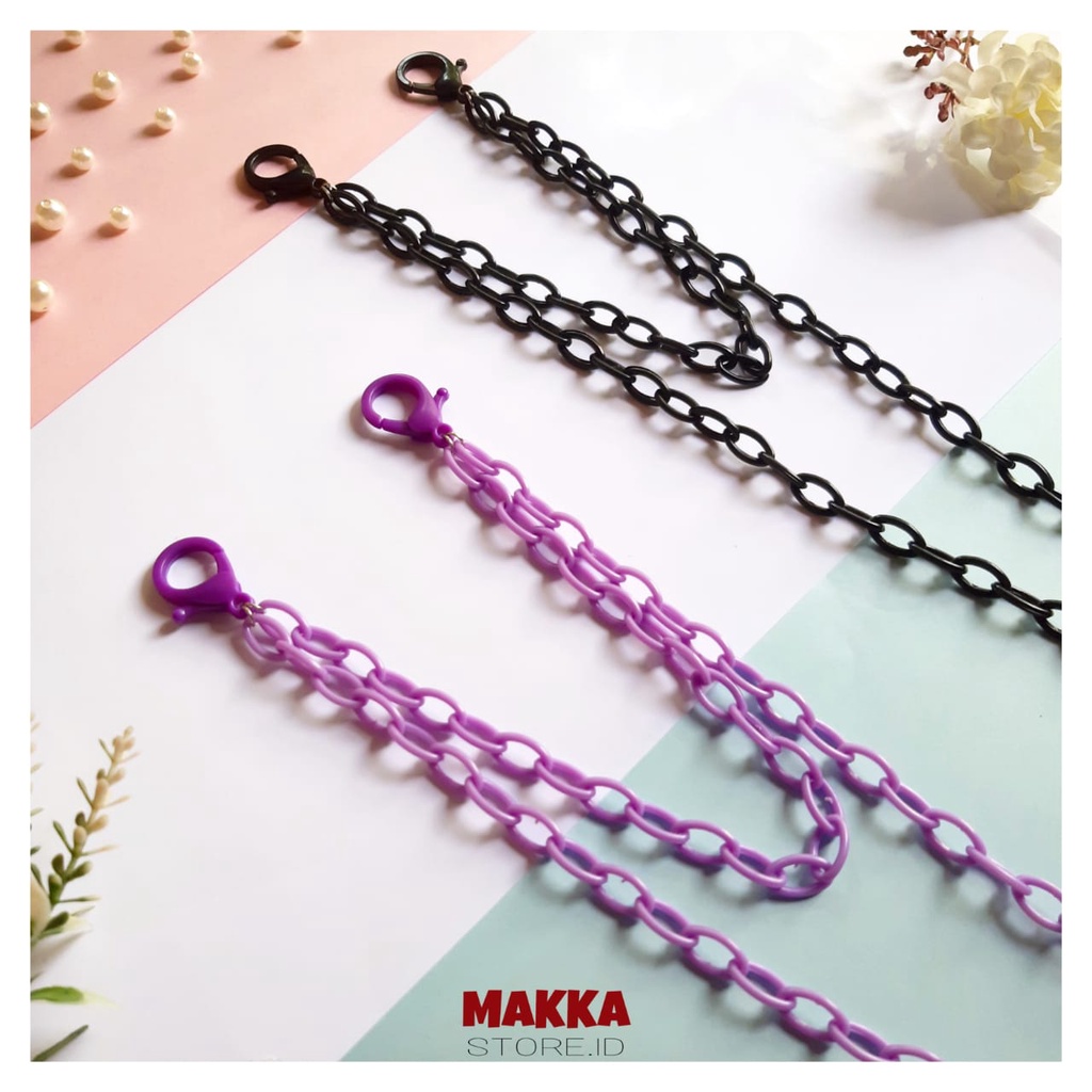 Kalung Masker Rantai Plastik Korea / Strap Masker / Konektor Masker Rantai Plastik / Tali Masker Hij