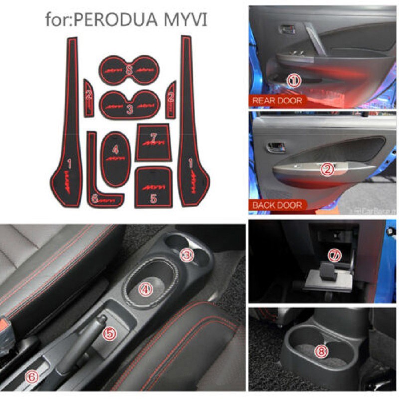 Perodua Myvi 2018 2019 2011-2017 &amp; Bezza Matras Karet 3D Anti Slip Untuk Interior Mobil