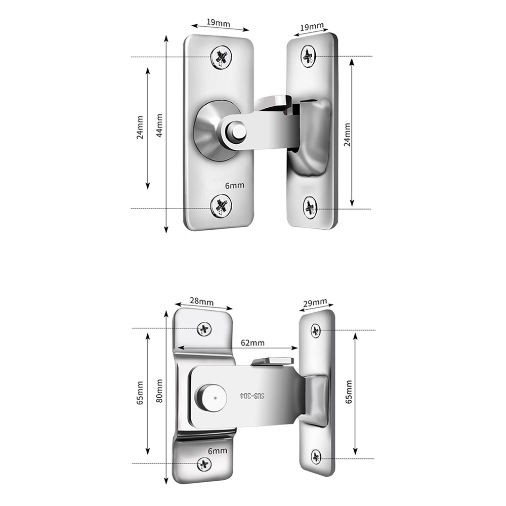 Lanfy Kunci Pintu Geser Sudut Kanan 90 Derajat Bahan Stainless Steel