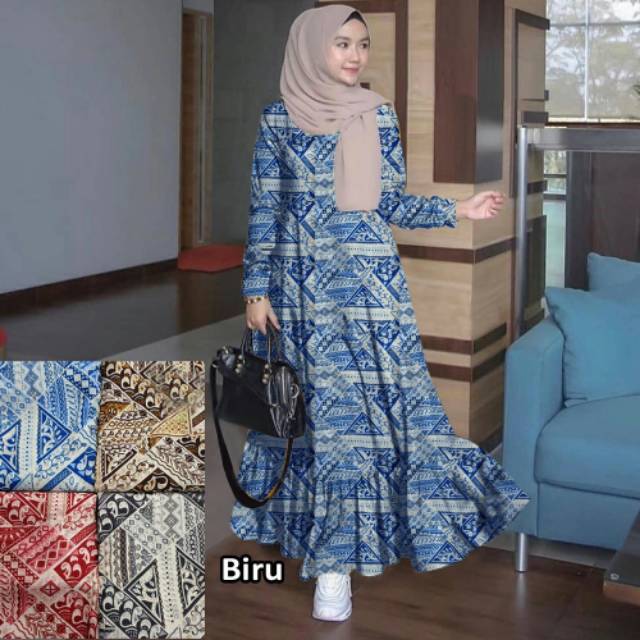 MAXI KEMBANGAN BATIK TERNA RAYON 4 warna