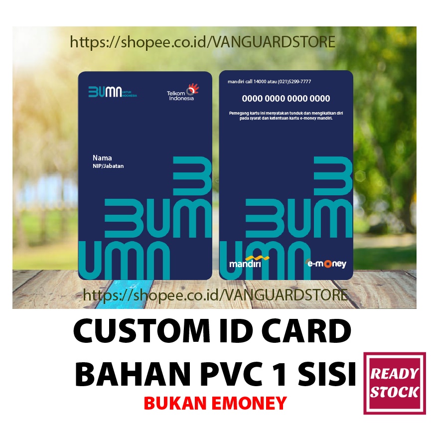 KARTU PVC CUSTOM DESIGN ID CARD BUMN TERBARU TELKOM BAHAN PVC - 2 SISI