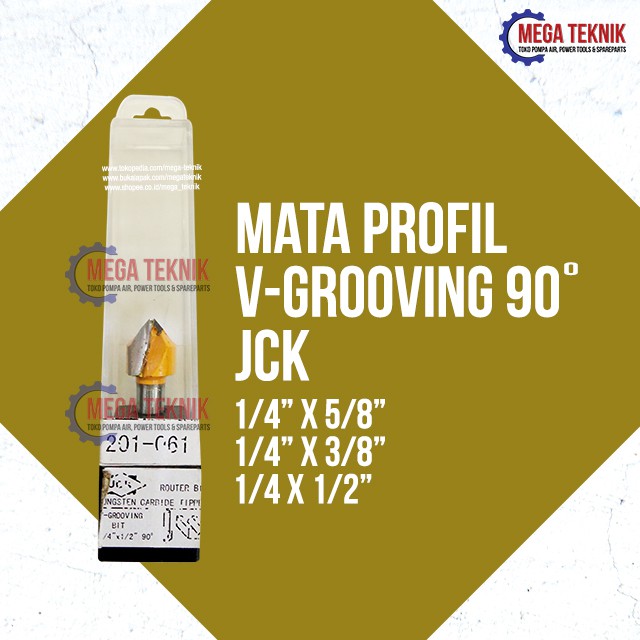 Mata Profil Kayu Wood Trimmer Router V-Grooving 90 Derajat JCK TOP