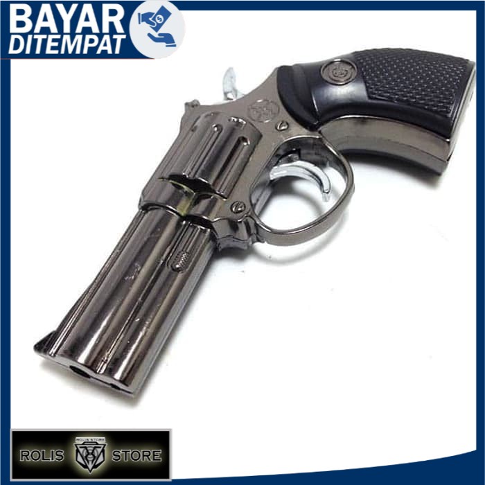 Promo Terbaru! KOREK API PISTOL REVOLVER LASER BLACK MANCIS LAS LIGHTER UNIK