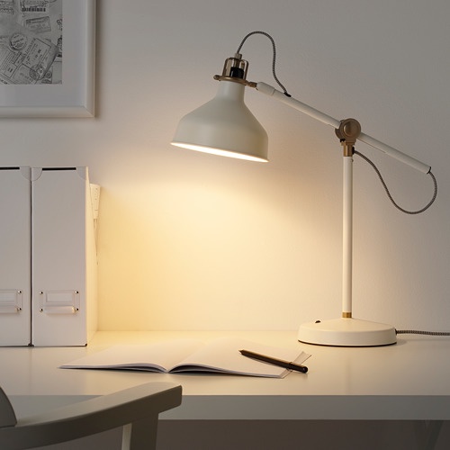 Lampu meja ikea RANARP Lampu kerja belajar tidur putih pudar