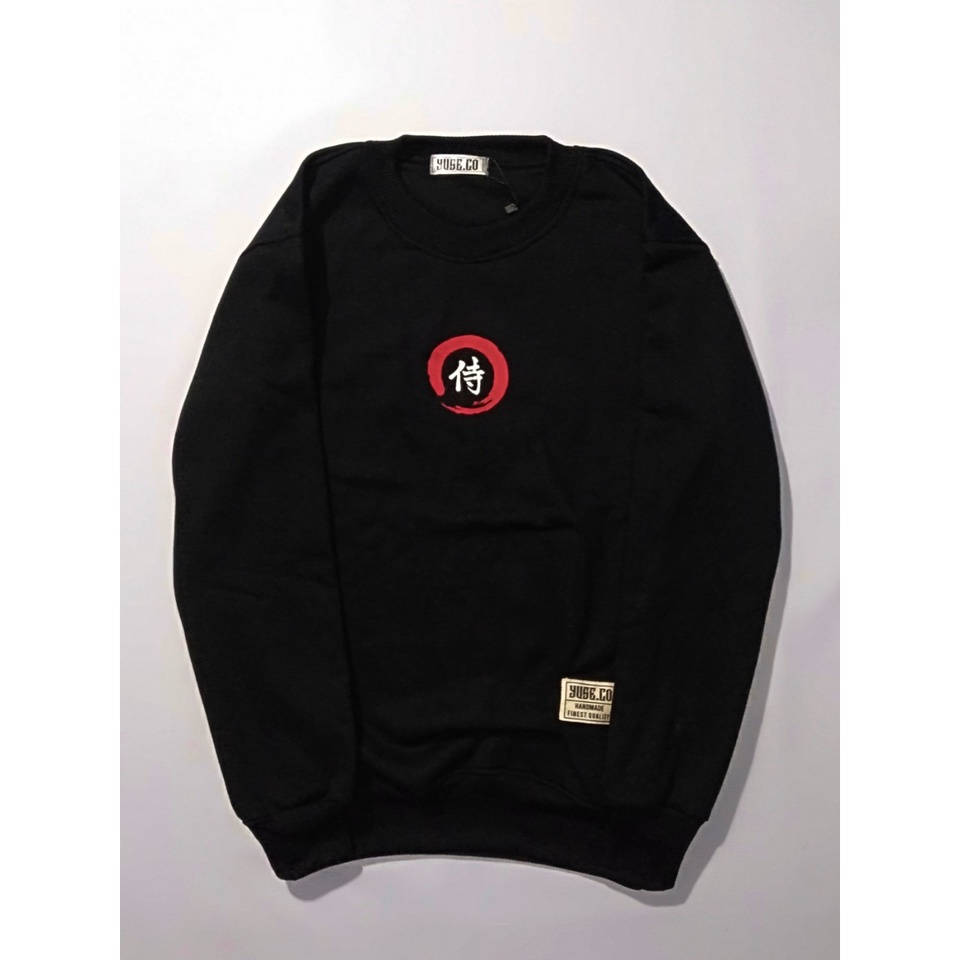 SWEATER CREWNECK SIMPLE BLACK / JAKET CREWNECK PRIA WANITA DISTRO / CN UNISEX