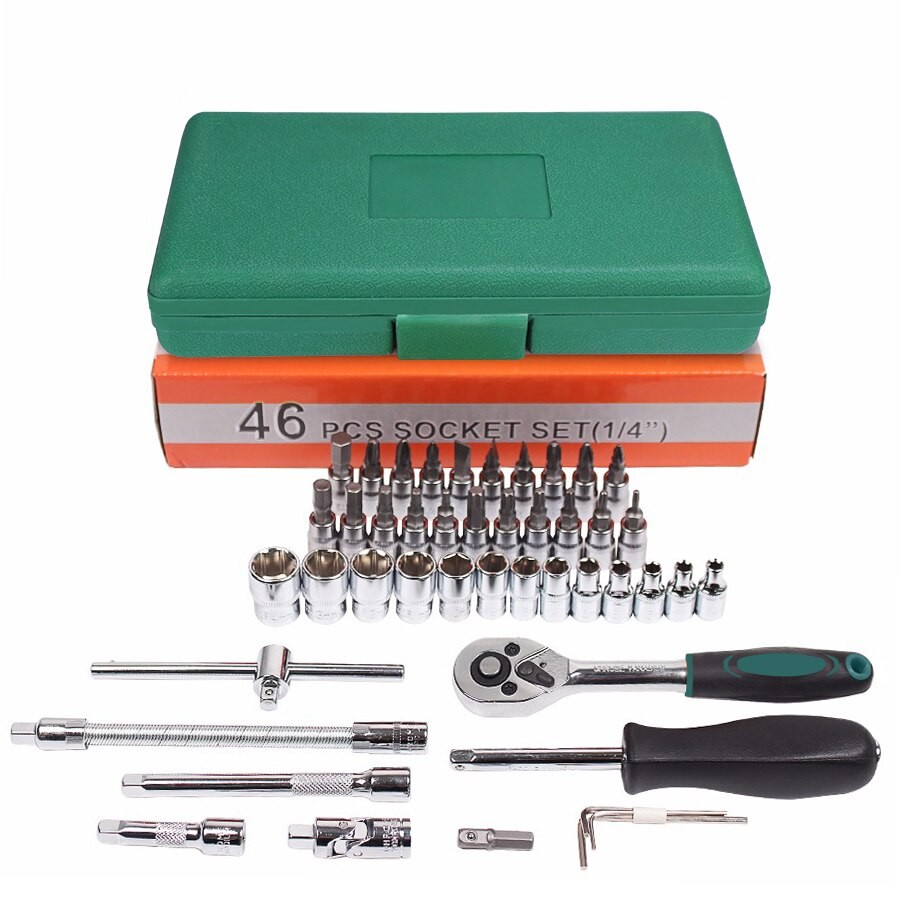 YGRETTE - Alat Reparasi sepeda socket wrench Kunci sok 46 in 1 46pcs kunci pas Bike Repair Tools