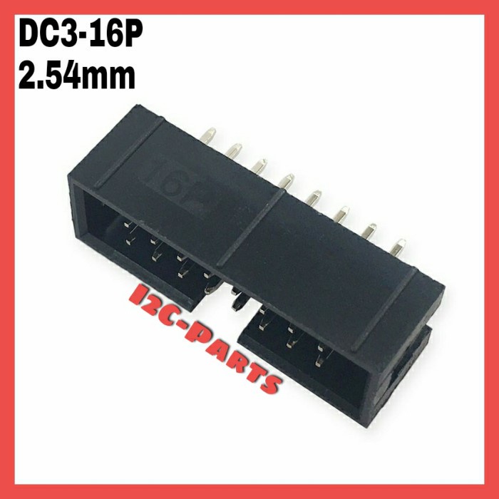 DC3-16P IDC BOX Header 16pin 2x8 Male Socket JTAG Soket 16 pin Lurus