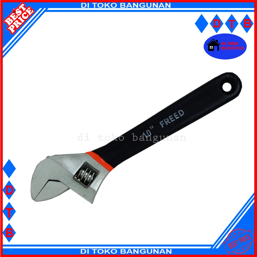 Kunci Inggris Ingris Press gagang Karet Ukuran 10 Inch Freed