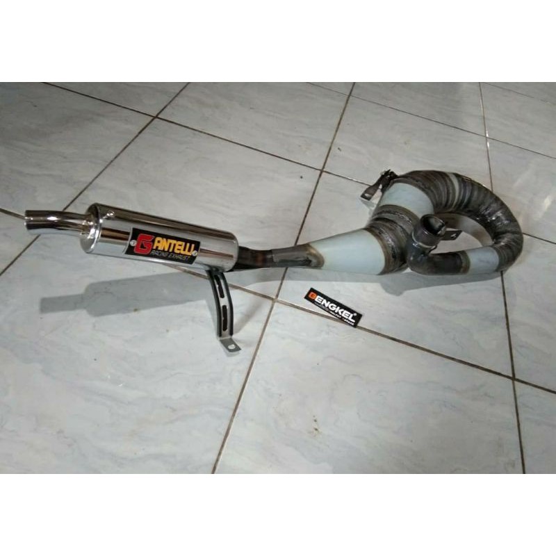 knalpot vespa kanan panjang corong panjang