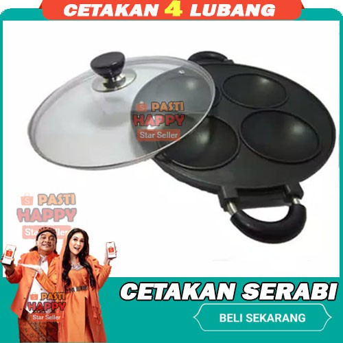 CETAKAN KUE SERABI 4 LUBANG HAPPY CALL