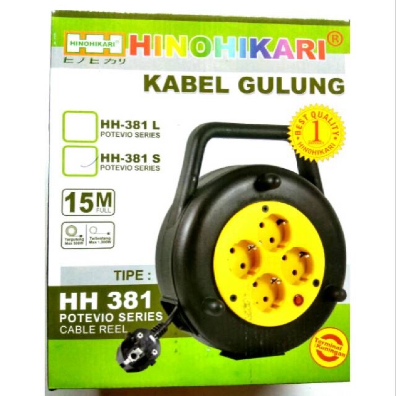 Kabel Gulung / Kabel Roll 10/15 Meter Hinohikari HH 381 Murah Meriah