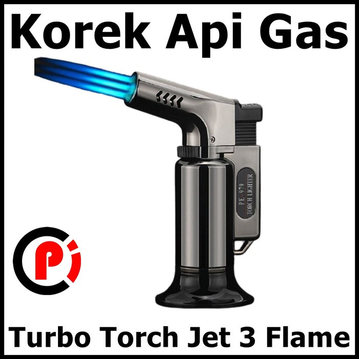 Firetric Korek Api Gas Butane Turbo Torch Jet 3 Flame Windproof PE979