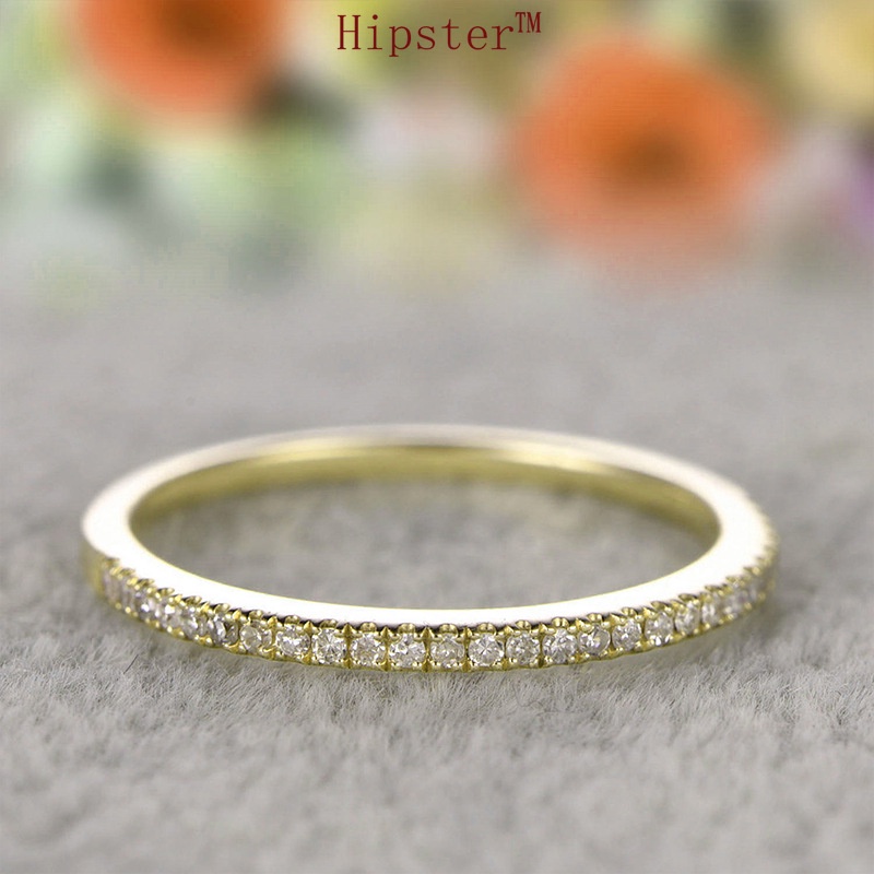 New Hot Sale Simple and Stylish Personality Rose Gold Inlaid Single Row Diamond Ring