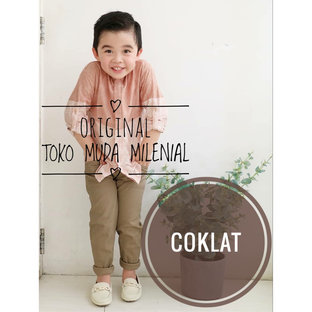 Celana panjang anak (b) cino usia 1-10 tahun-Coklat