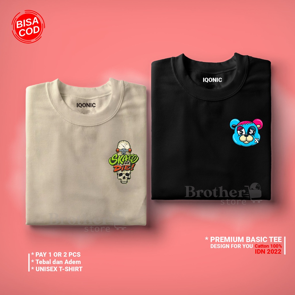 ( PROMO COD ) BROTHER STORE / Kaos Distro Pria / Kaos Distro100% Catoon Combed 24s / Articel Skate Bear