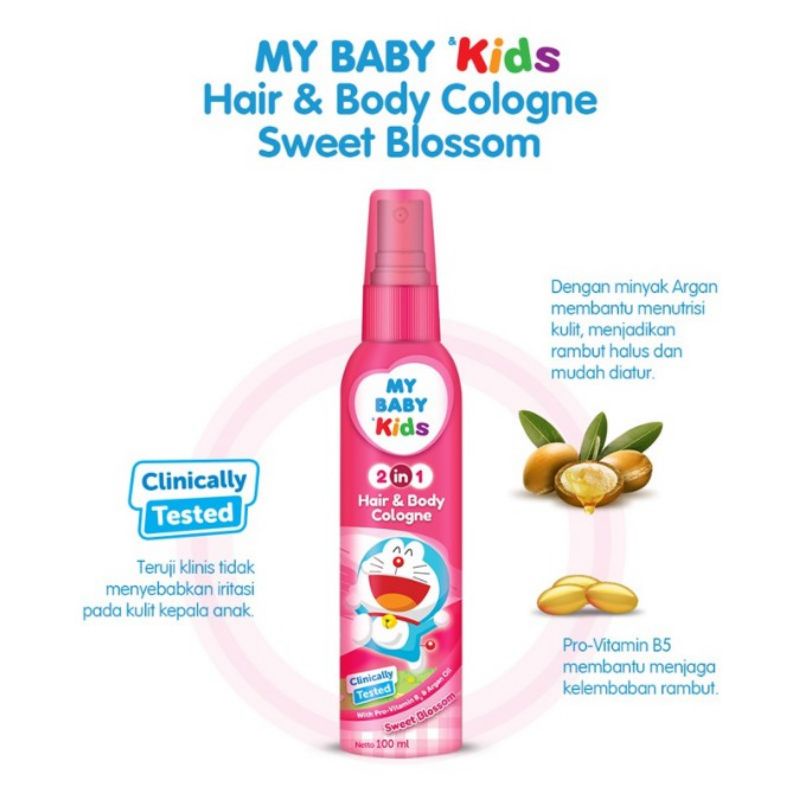 My Baby Kids Hair &amp; Body Cologne 100ml Mybaby Parfum Rambut dan Badan Anak Bayi Aroma Lembut Tahan Lama