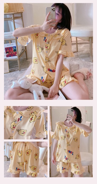 JC- Stelan Piyama BabyDoll HP / Set Piyama Wanita Import Murah/ Piyama wanita korea terbaru