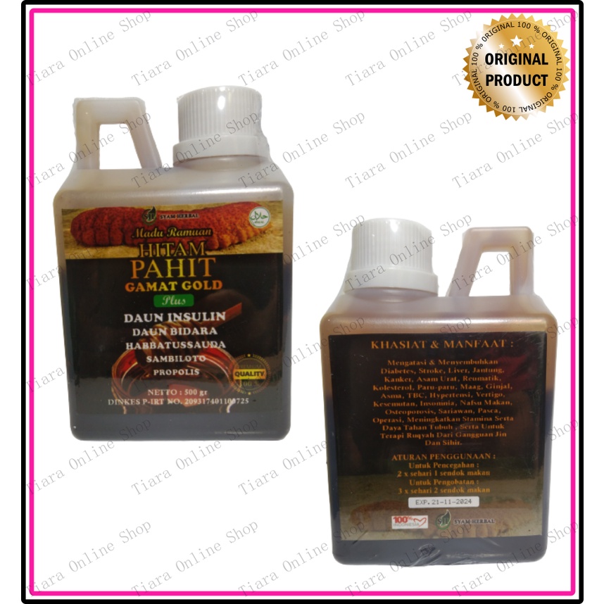 MADU Hitam Pahit  GAMAT GOLD Plus Sambiloto Propolis1000 dan 500 gram Original