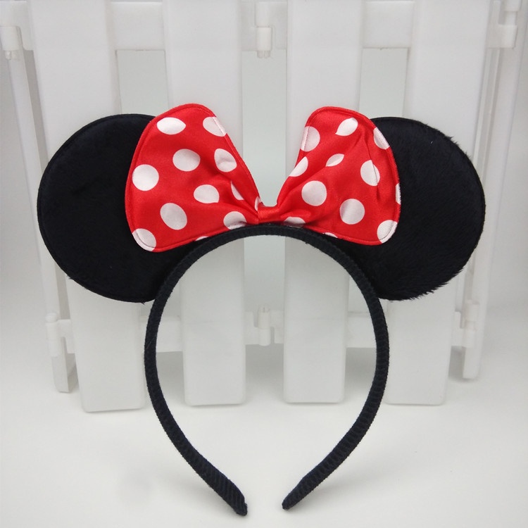 Bando Bandana Ikat kepala busur telinga Mickey Mouse yang lucu