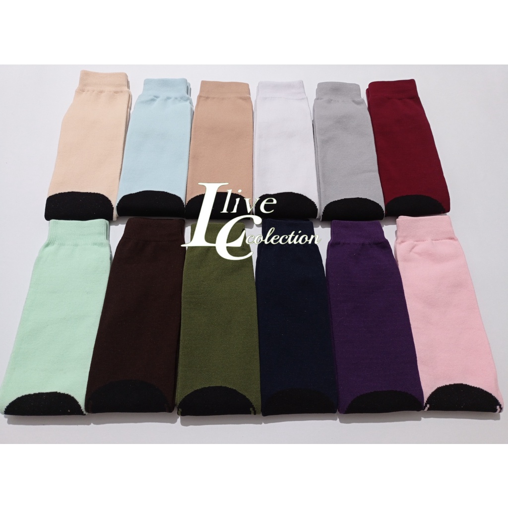 1 lusin kaos kaki jempol nylon motif atau polos randoom nonkemas