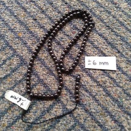 tasbih kokka kauka kaukah bulat polos hitam ± 6 mm (6mm) 99 butir