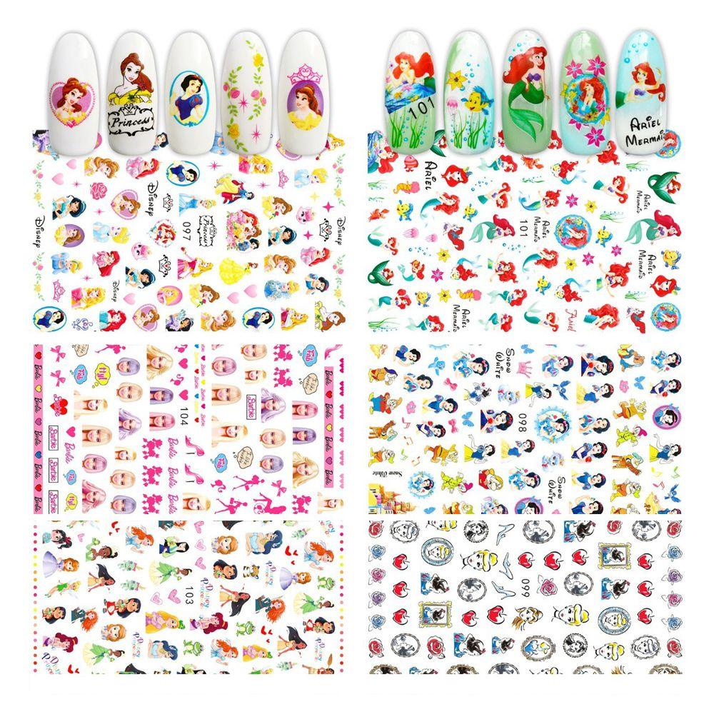AUGUSTINA Agustina Kartun Stiker Kuku Putri Lucu Indah Nail Art Dekorasi Manicure Aksesoris Mermaid Duffy Anak Perempuan Mainan Anak Stiker
