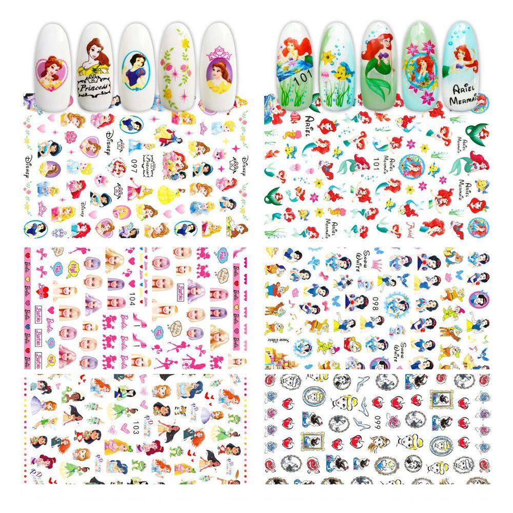 Stiker Kuku Motif Kartun Anime Mermaid Anna Untuk Dekorasi Nail Art