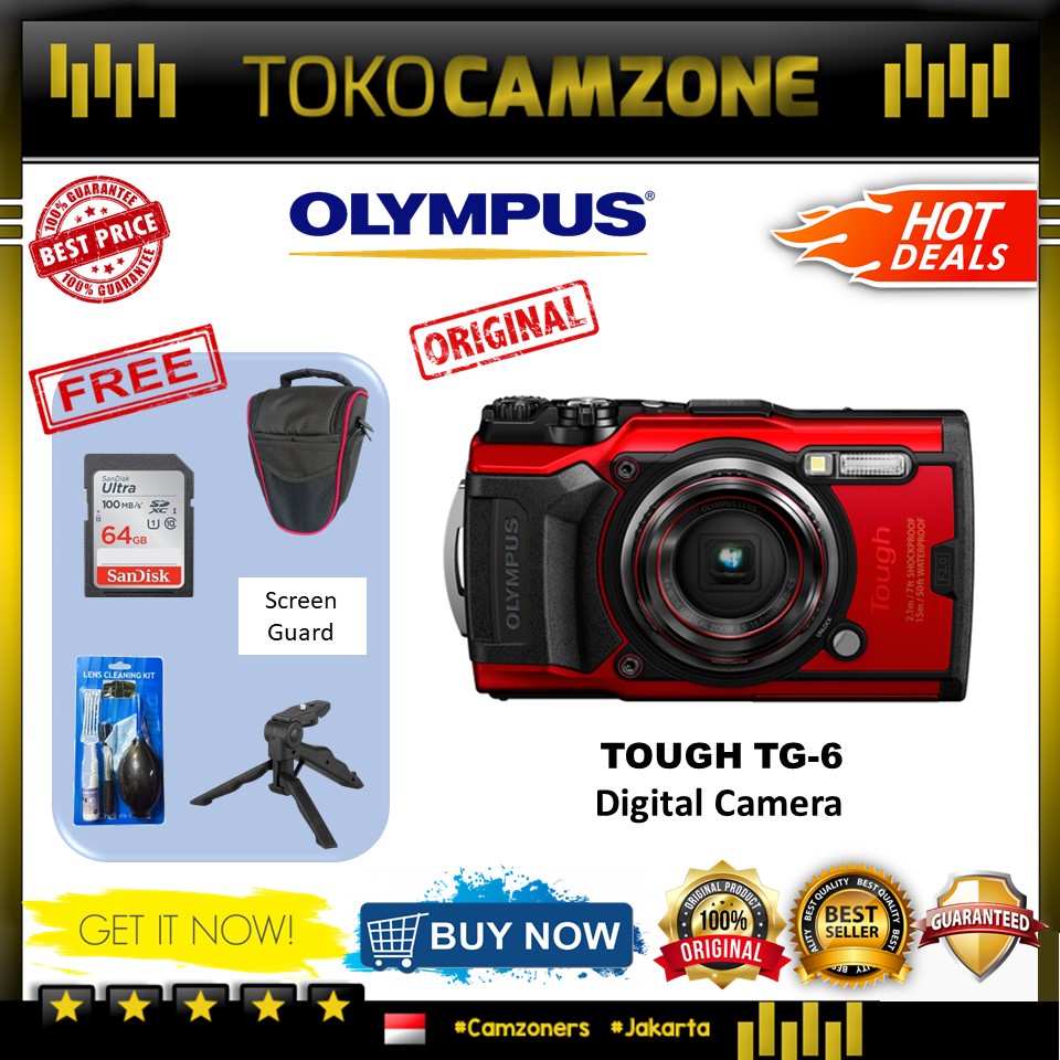Olympus Tough TG-6 Digital Camera Special Paket Lengkap-PAKET LENGKAP 64GB