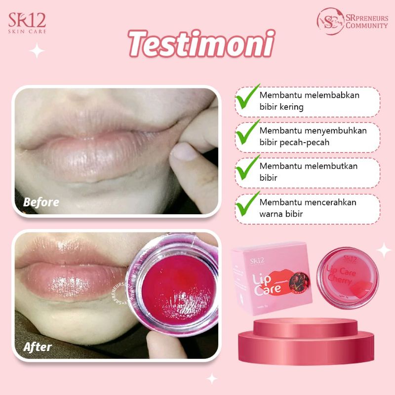 LIP CARE SR12 LIPCARE PENCERAH ALAMI BIBIR LIP BALM PELEMBAB BIBIR KERING