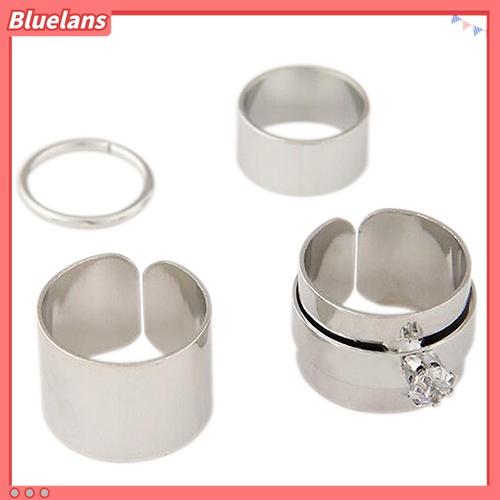 4pcs / Set Cincin Knuckle Midi Gaya Punk Untuk Pria Dan Wanita