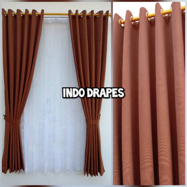 Gorden blackout polos import coklat tua hijau merah model Gorden blackout polos import coklat tua hijau merah model