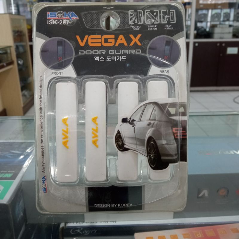 Door Guard Ayla dan Agya ISOKA Pelindung Pintu Mobil Warna putih dan biru