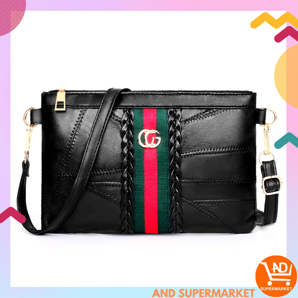 AND COD Tas Selempang Wanita Kulit Sintetis Clutch Bag Elegant Tas Cewek Import korea T199