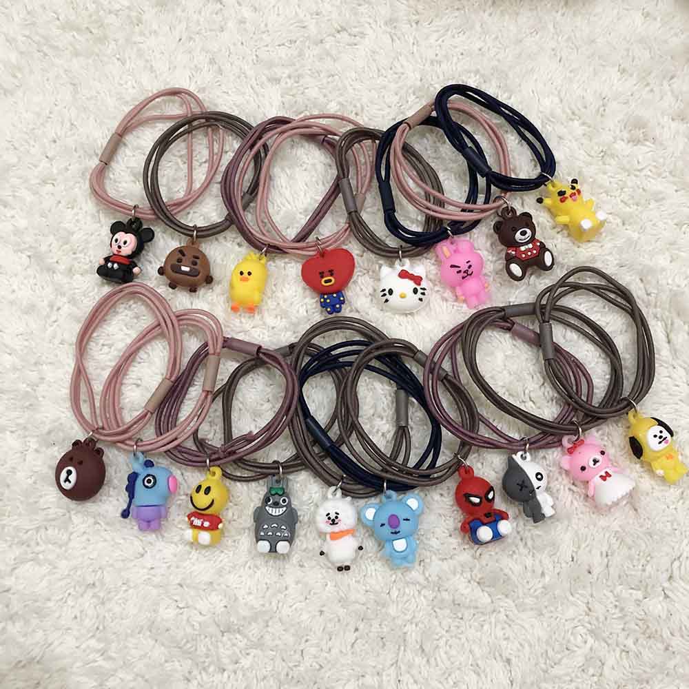 IKAT RAMBUT KARTUN MIX BTS BT21 RAMBUT IMPORT MURAH-1PCS