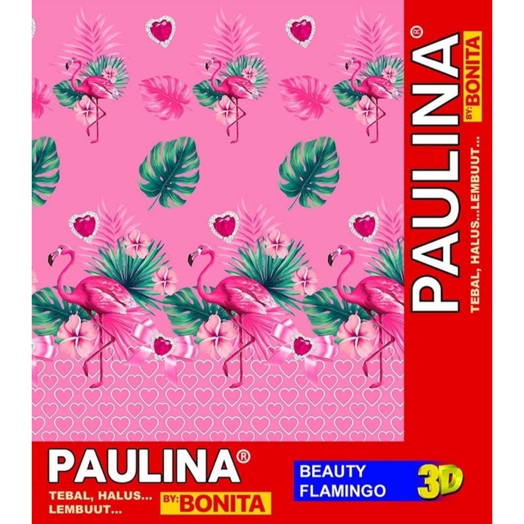 Selimut Bulu Halus 160x200 Tebal Motif BEAUTY FLAMINGGO Dewasa Keren PAULINA by BONITA Terlaris Termurah Berkualitas