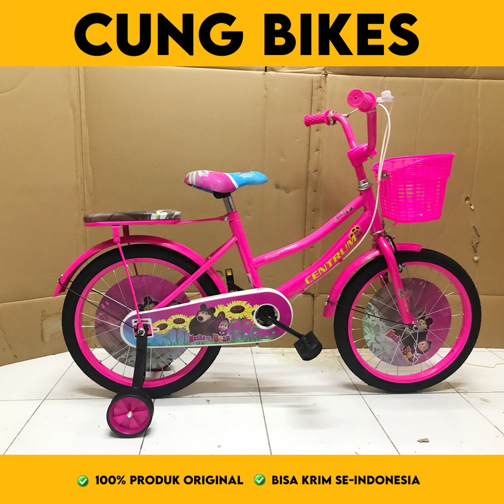 Sepeda Anak Perempuan MINI ukuran 12 16 &amp; 18 inch CENTRUM CT 8807 marsha and the bear series